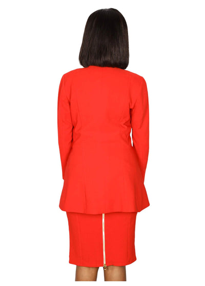 African Office Skirt Suit Red-danddclothing-AFRICAN WEAR FOR WOMEN,Ladies Suits,Red