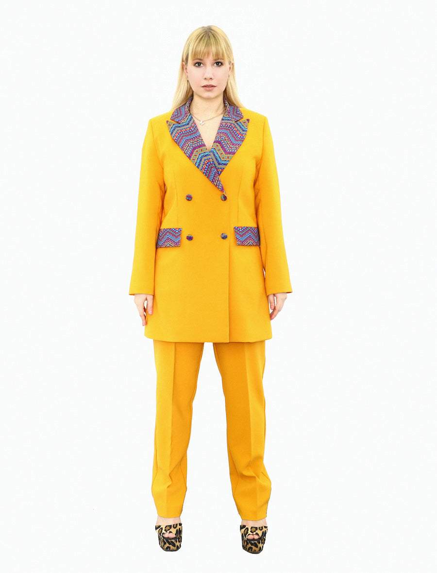 Yellow Oversize Women's Suit-AFRICAN WEAR FOR WOMEN,FEATURED,Ladies Suits,Yellow