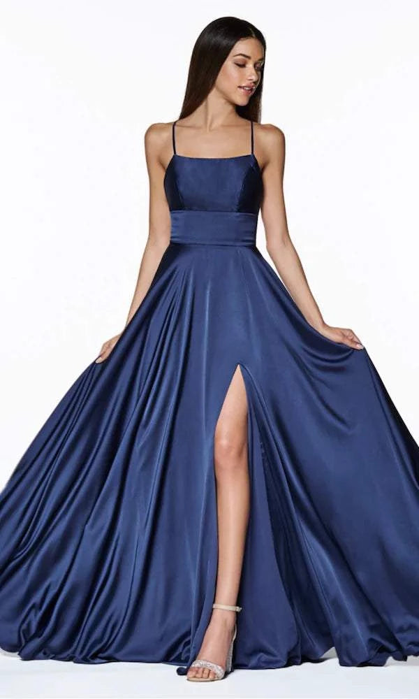 Fitted Blue Evening Dress-danddclothing-Classic Elegant Gowns,Evening Dresses,Long