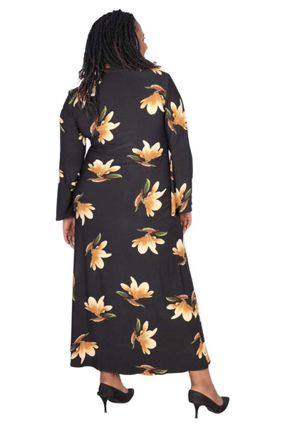 Stretchy Kimono With Flowers-danddclothing-Black,Sale