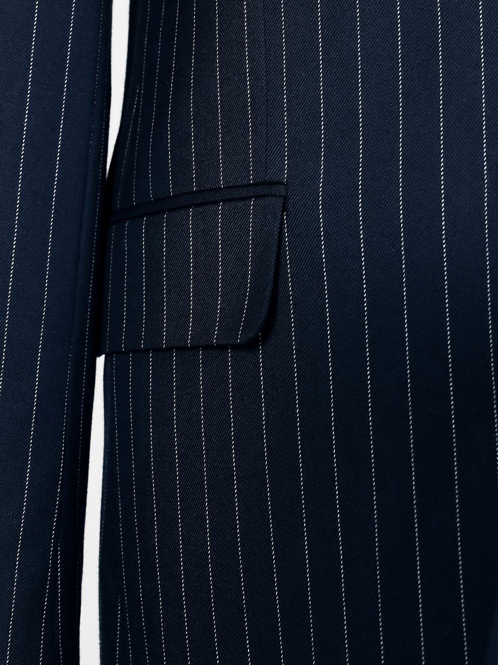 Three Pieces Of Black Stripes Bespoke Men Suit Tailored