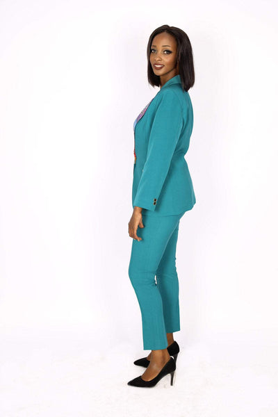 Green African Office Suit-danddclothing-AFRICAN WEAR FOR WOMEN,Green,Ladies Suits