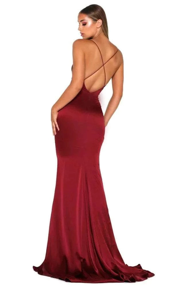 Spicy Red Evening Dress| Evening Dresses Xs / Red / Satin