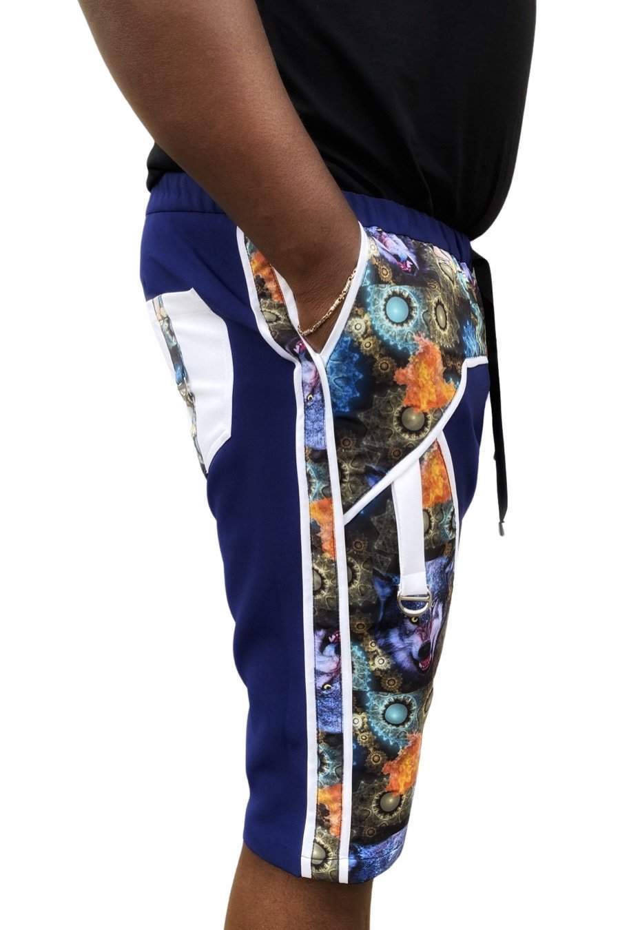 African Shorts Blue-danddclothing-African Wear for Men,Black,Men Trousers,shorts