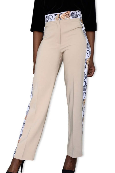 Beige Stylish Office Pants-danddclothing-AFRICAN WEAR FOR WOMEN,Beige,Female trousers