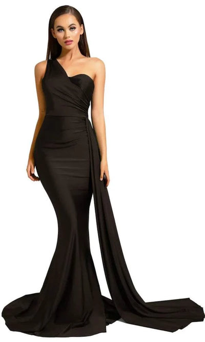 Comic Black Evening Dress-danddclothing-Classic Elegant Gowns,Evening Dresses,Long