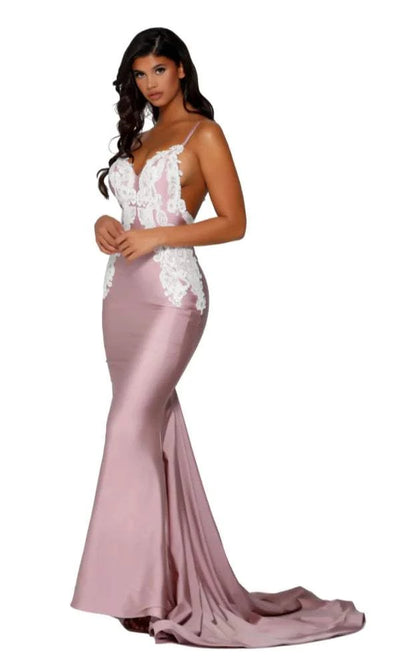 Filmy Pink Evening Dress-danddclothing-Classic Elegant Gowns,Evening Dresses,Long