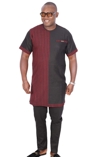 African Senator Traditional Set Black Linen-danddclothing-African Wear for Men,Linen,Traditionals