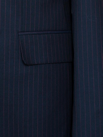 Double Breasted Blue Stripe Bespoke Men Suit Tailored