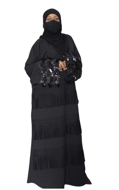 Black Abaya Beads Lisa-danddclothing-Sale