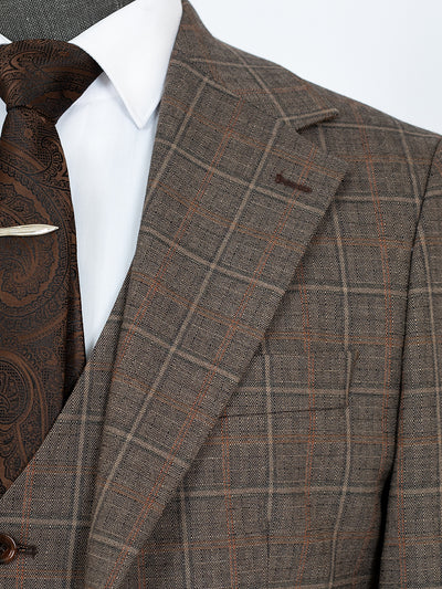 Oak Brown Stripe Bespoke Men Suit Tailored