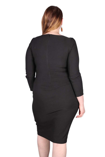 Black Stylish Office Dress-danddclothing-Black,Sale