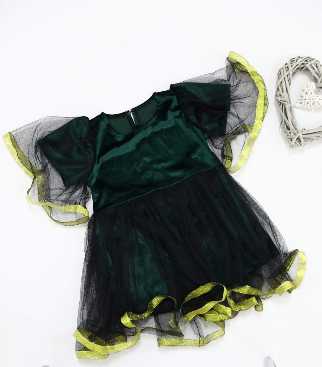 African Girls Dress Green Velvet D&D Clothing African Girls Dress Green Velvet D&D Clothing