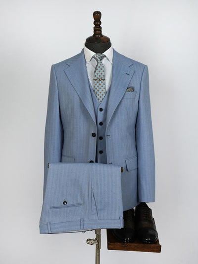 Lava Light Blue Custom Bespoke Men Suit Tailored