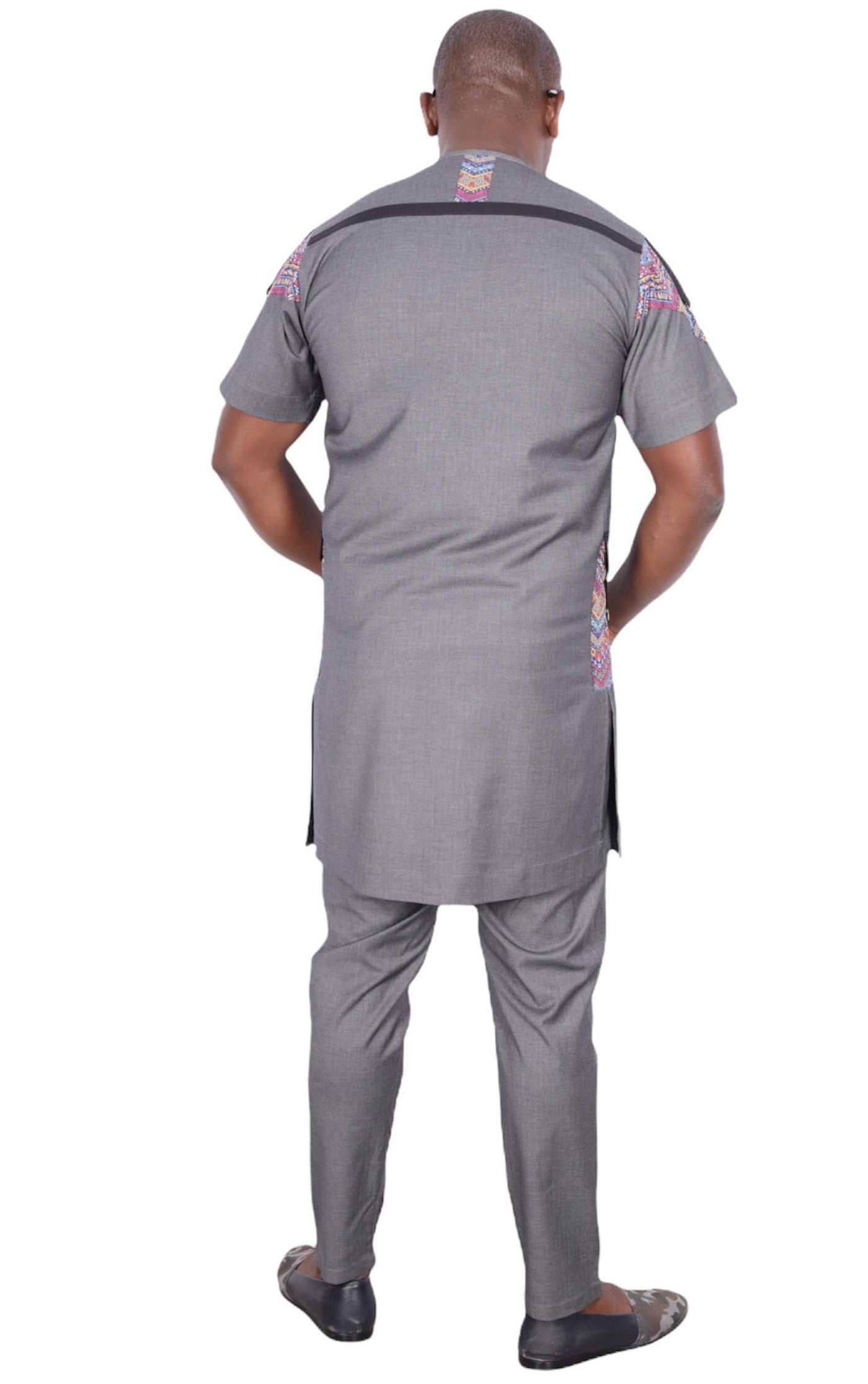 African Senator Dress Grey-danddclothing-African Wear for Men,Linen,Traditionals