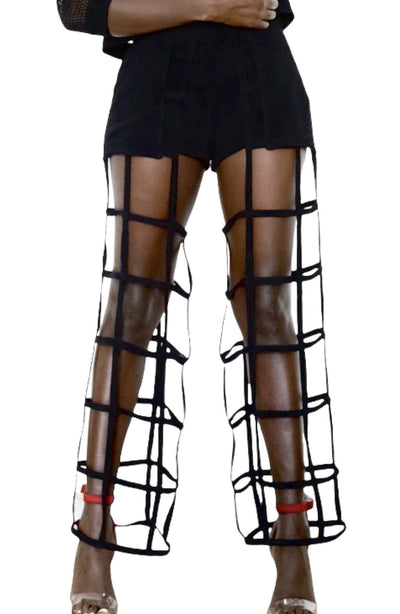 Sexy Pants With Net-AFRICAN WEAR FOR WOMEN,Black,Female trousers,Trousers