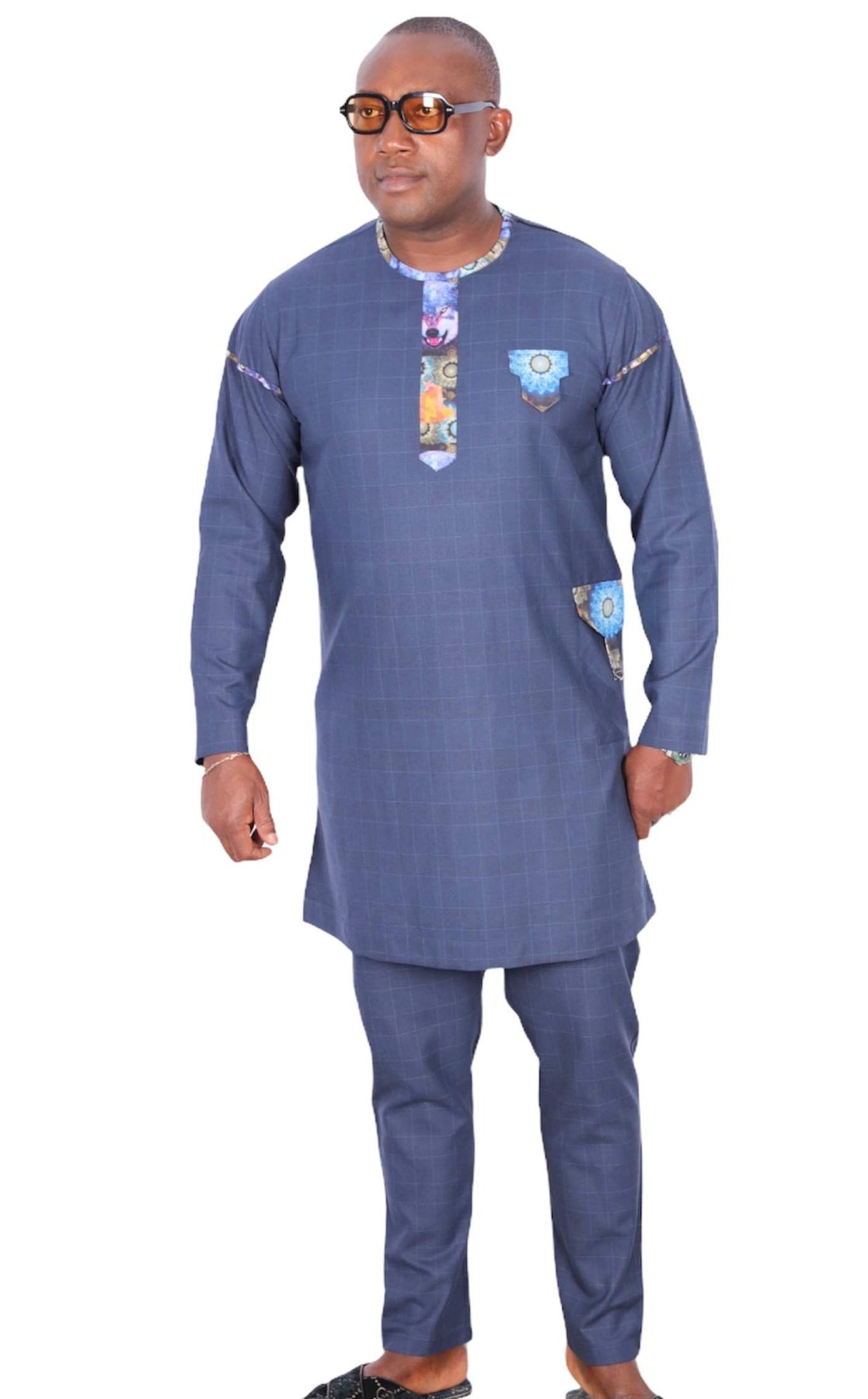 African Men Traditional Grey | African Traditional Clothing – D&D Clothing