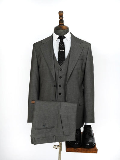 Gray Three Piece Custom Bespoke Men Suit Tailored