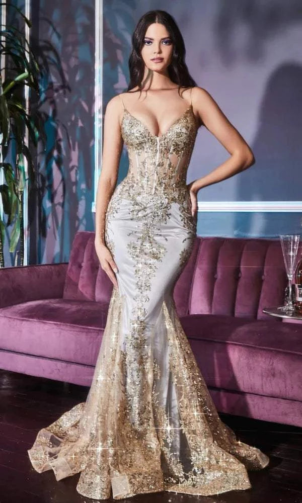Elegant Golden Evening Dress-danddclothing-Classic Elegant Gowns,Evening Dresses,Long