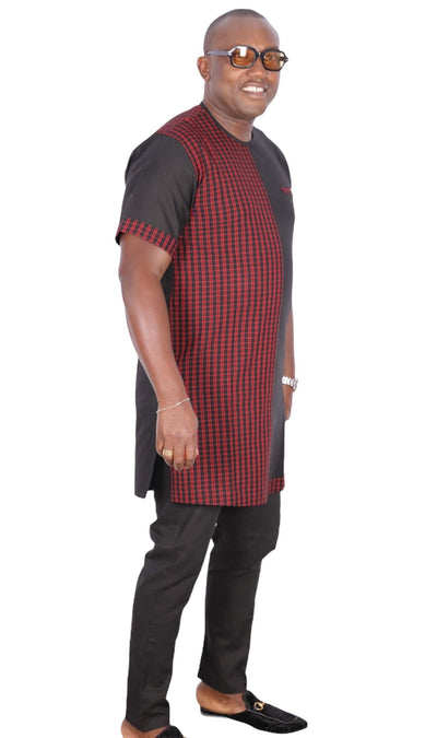 African Senator Traditional Set Black Linen-danddclothing-African Wear for Men,Linen,Traditionals