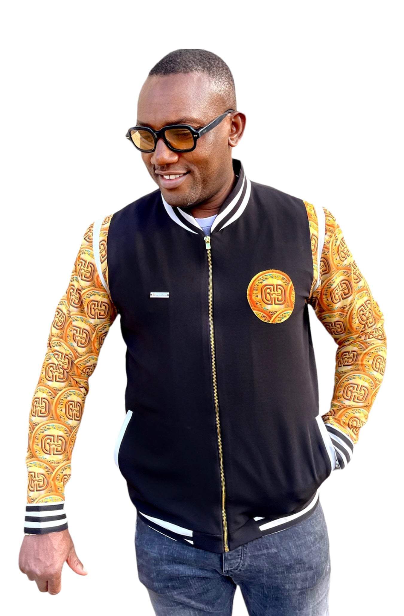 African Bomber Jacket For Men Yellow-danddclothing-African Wear for Men,FEATURED,Men Jackets,Multicolor