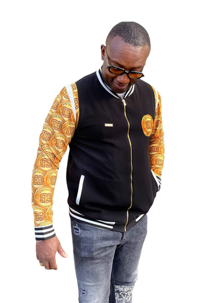 African Bomber Jacket For Men Yellow-danddclothing-African Wear for Men,FEATURED,Men Jackets,Multicolor