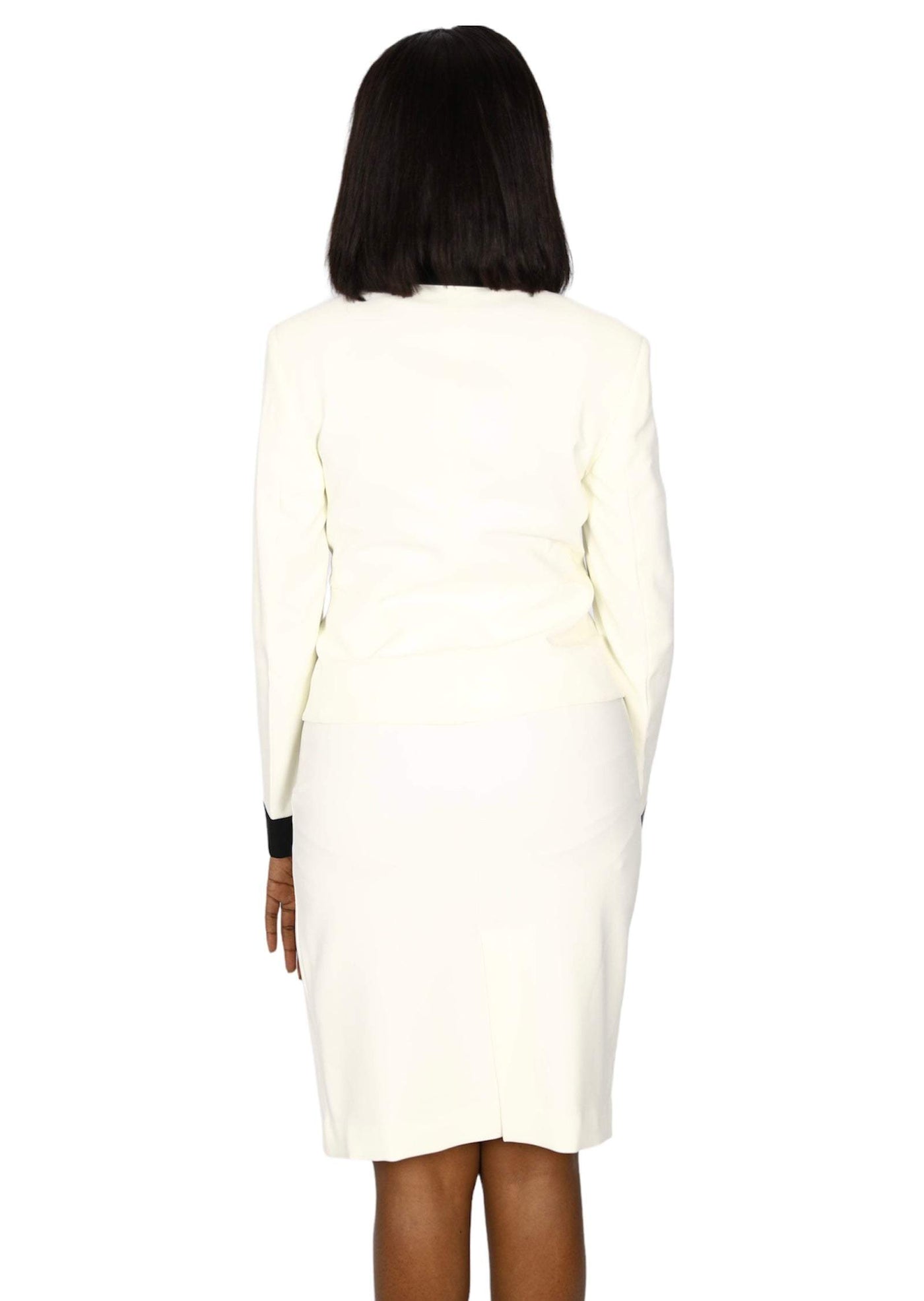 African Office White and Black Skirt Suit-danddclothing-AFRICAN WEAR FOR WOMEN,Ladies Suits