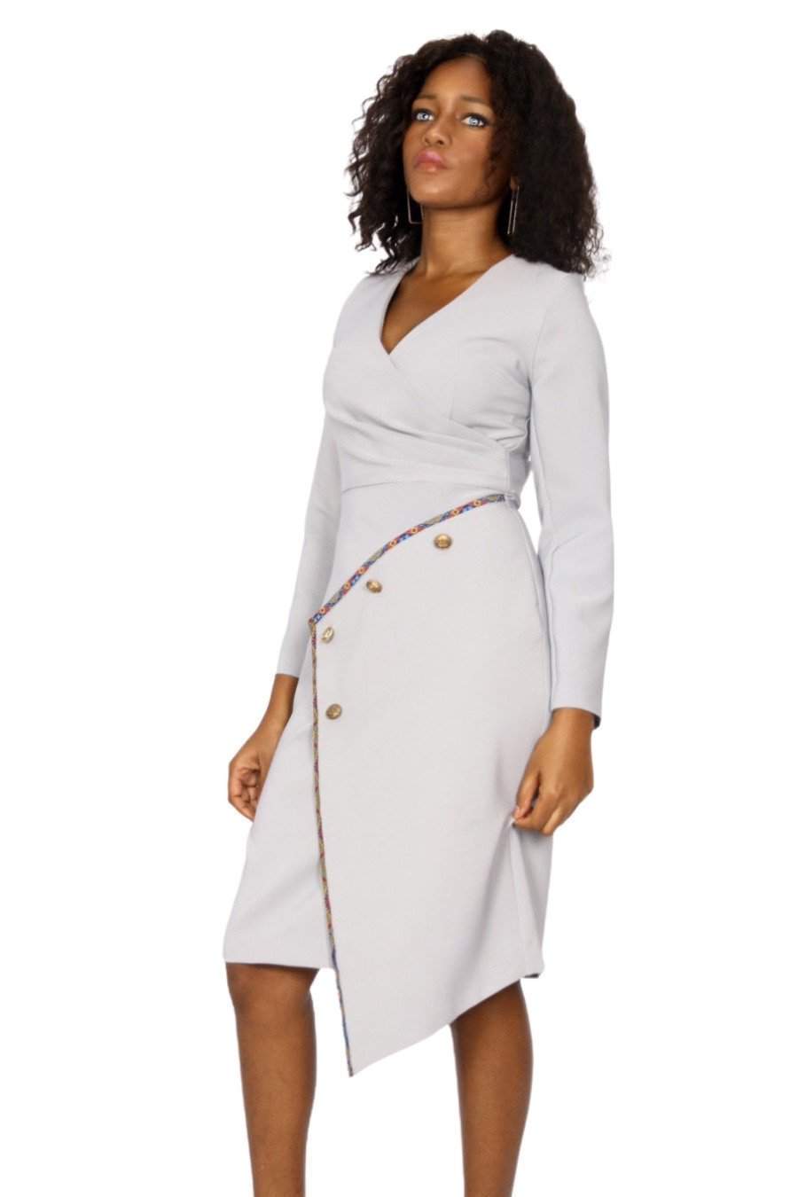 Ladies Office Dress Light Grey M / Grey / Stretchy Ladies Office Dress Light Grey M / Grey / Stretchy