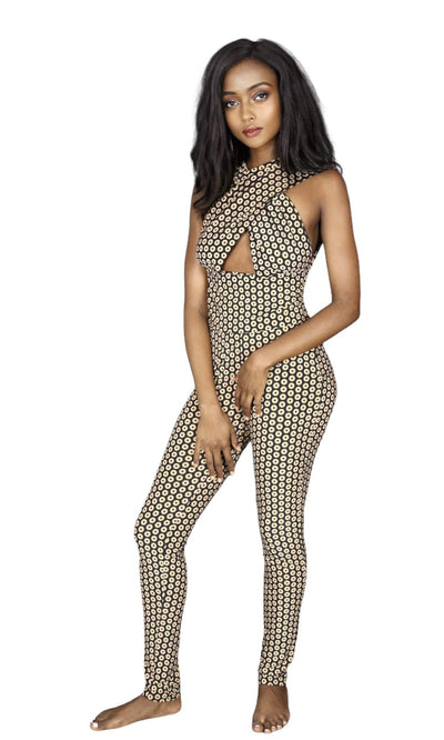 Brown Stretchy Jumpsuit-danddclothing-Sale