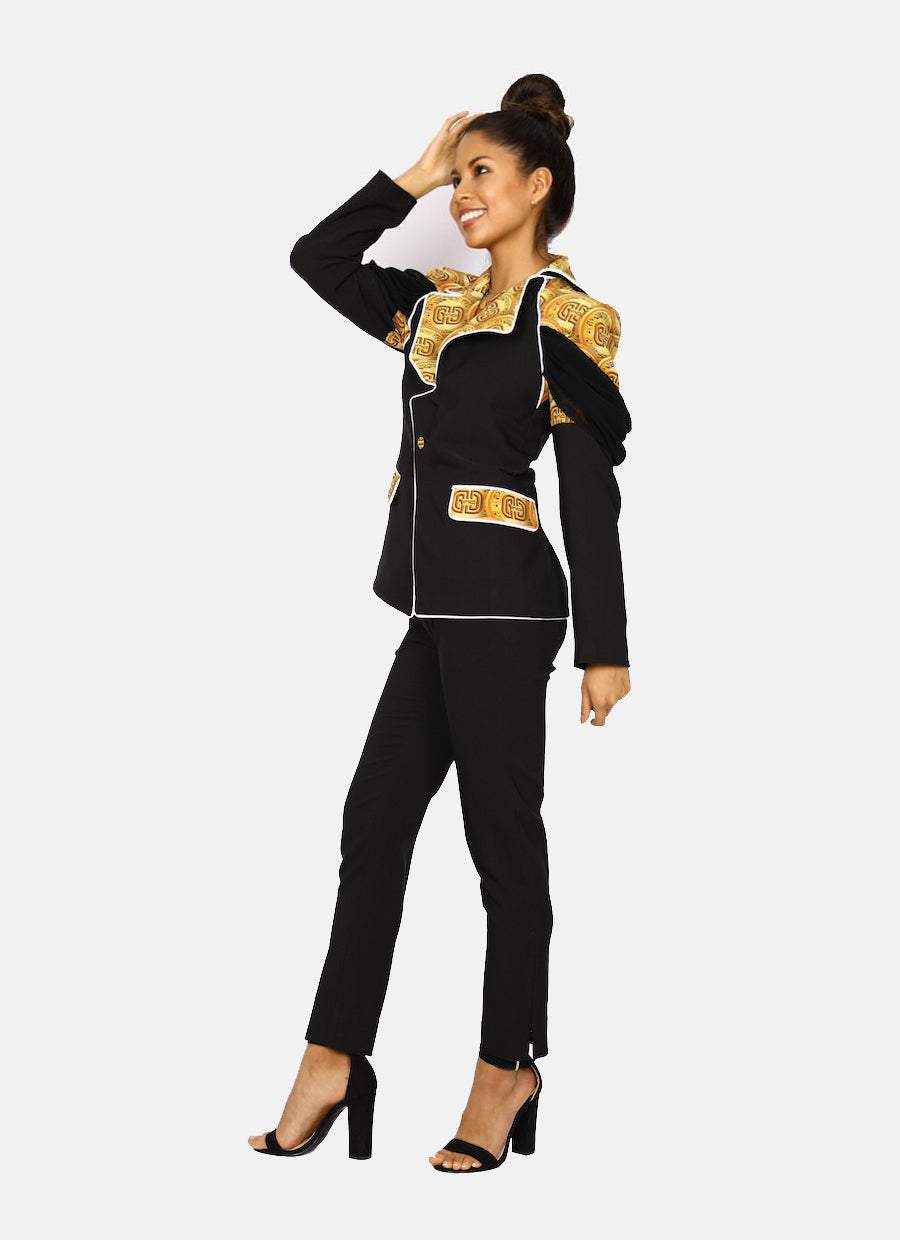 African Office Suit Black-danddclothing-AFRICAN WEAR FOR WOMEN,Black,Ladies Suits