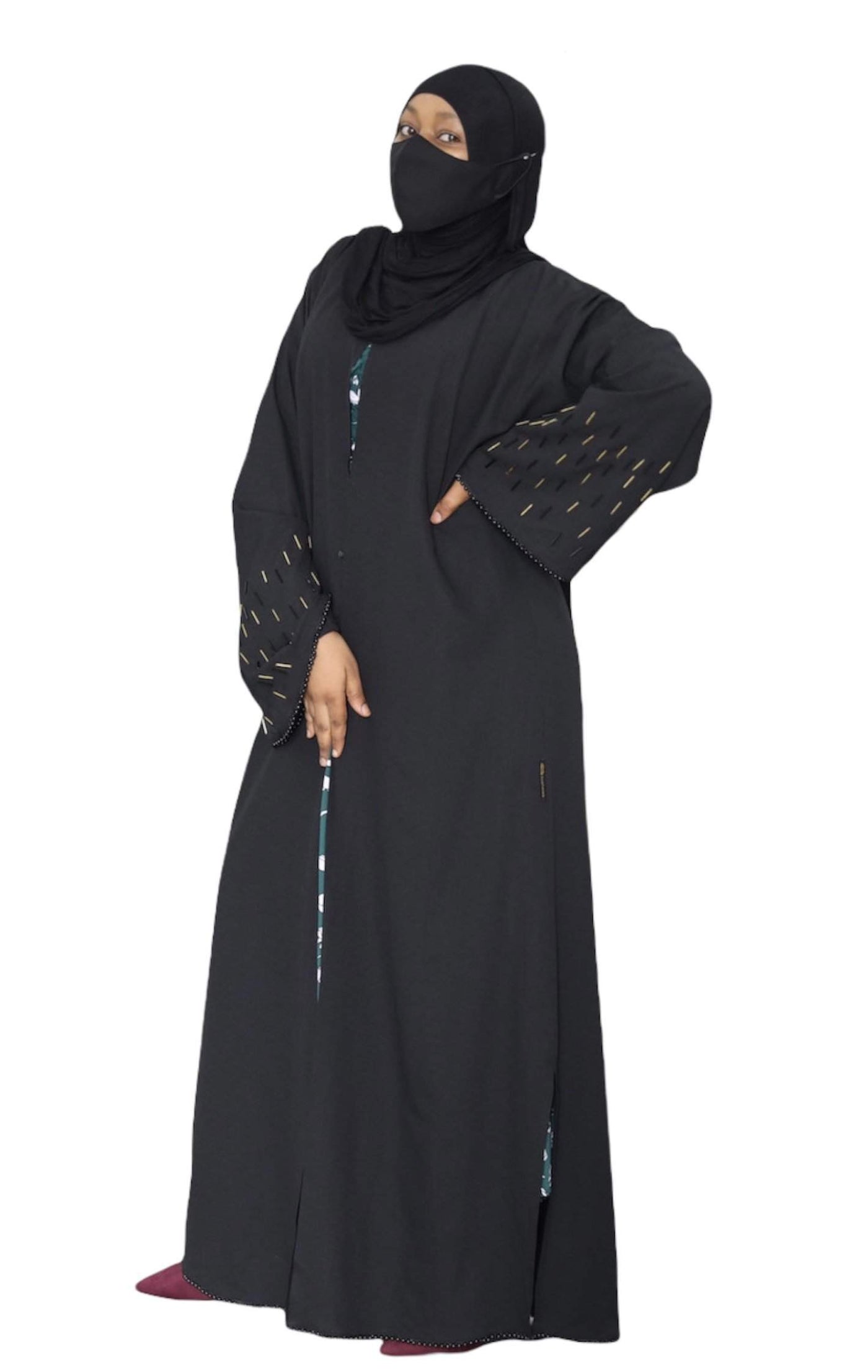 Black Abaya Beads Amina-danddclothing-Sale