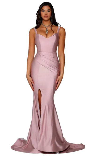 Plain Pink Evening Dress-danddclothing-Classic Elegant Gowns,Evening Dresses,Long