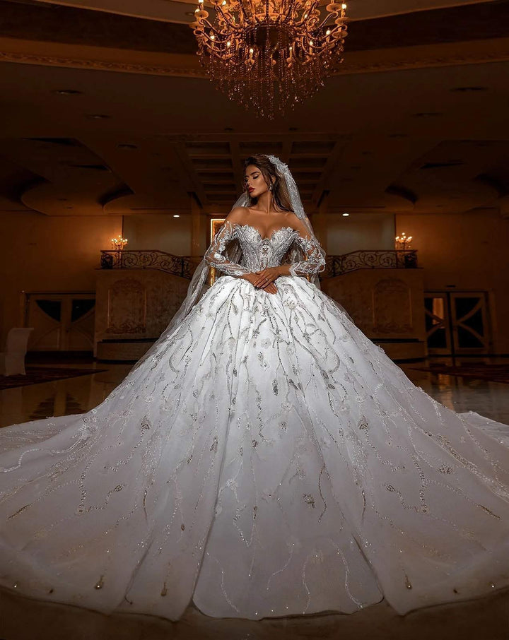 Puffy Wedding Ball Gown White D D Clothing