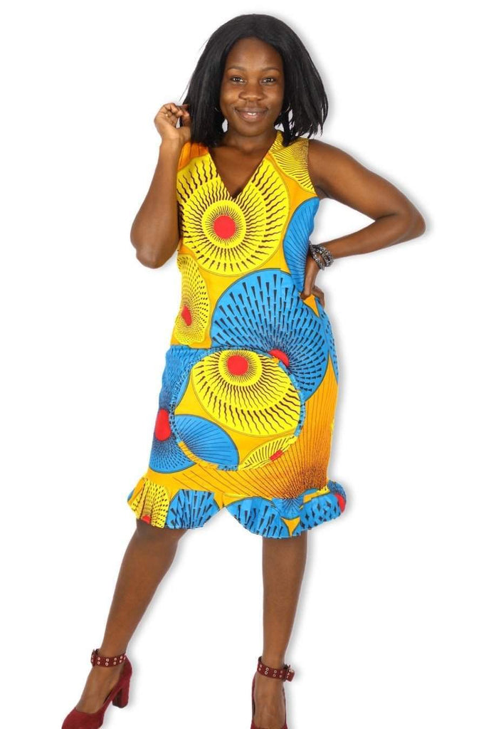 Ankara Dress Midi L / Multicolor / Ankara