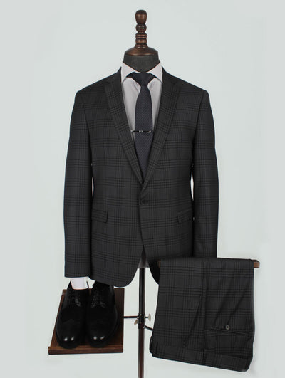 Stripe Coffee Gray Bespoke Men Suit Tailored