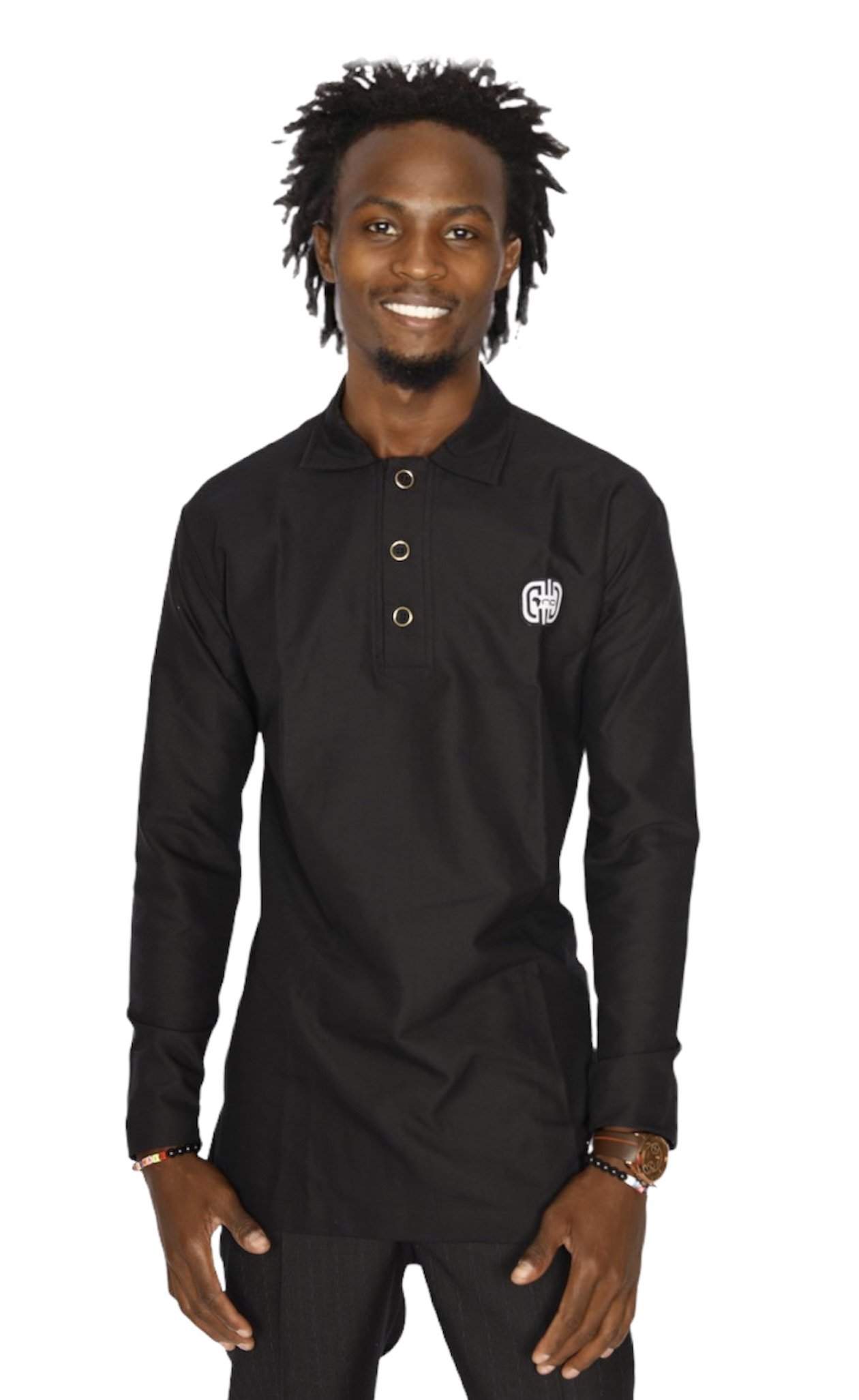 Plain Black Shirt for Men-danddclothing-African Men Shirts,African Wear for Men