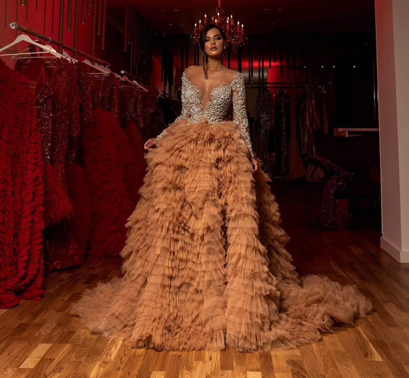 Evening Dress Beige M