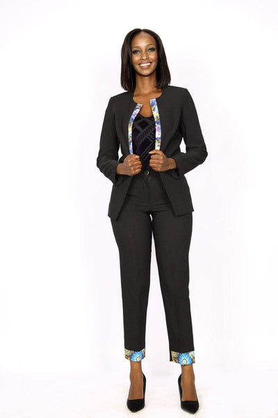 African Office Wear Classic Suit Black-danddclothing-AFRICAN WEAR FOR WOMEN,Black,Ladies Suits