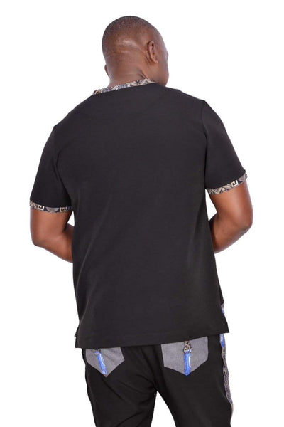 African Ankara T-shirt for Men Grey-danddclothing-African Wear for Men,FEATURED,Men T-shirts,Pink