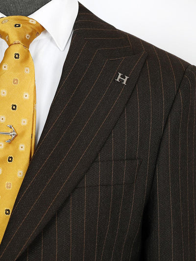 Three Pieces coffee Stripe Bespoke Men Suit Tailored