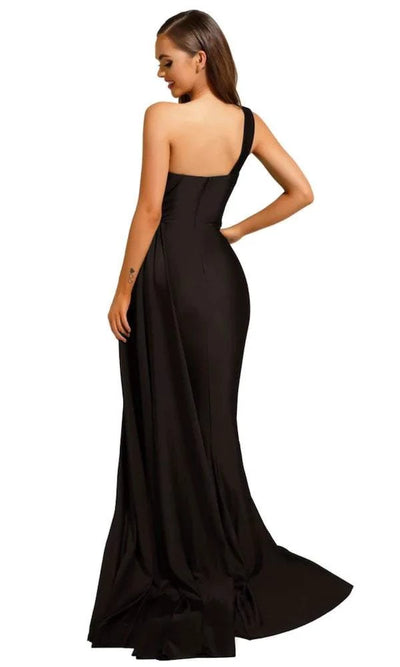 Comic Black Evening Dress-danddclothing-Classic Elegant Gowns,Evening Dresses,Long