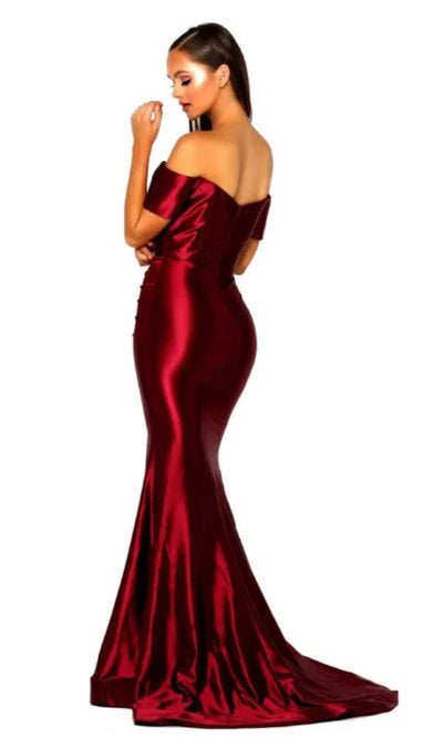 Fine Gala Red Evening Dress-danddclothing-Classic Elegant Gowns,Evening Dresses,Long