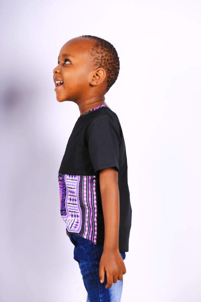 Boy’s African T-shirt Dashiki Violet-danddclothing-Kids