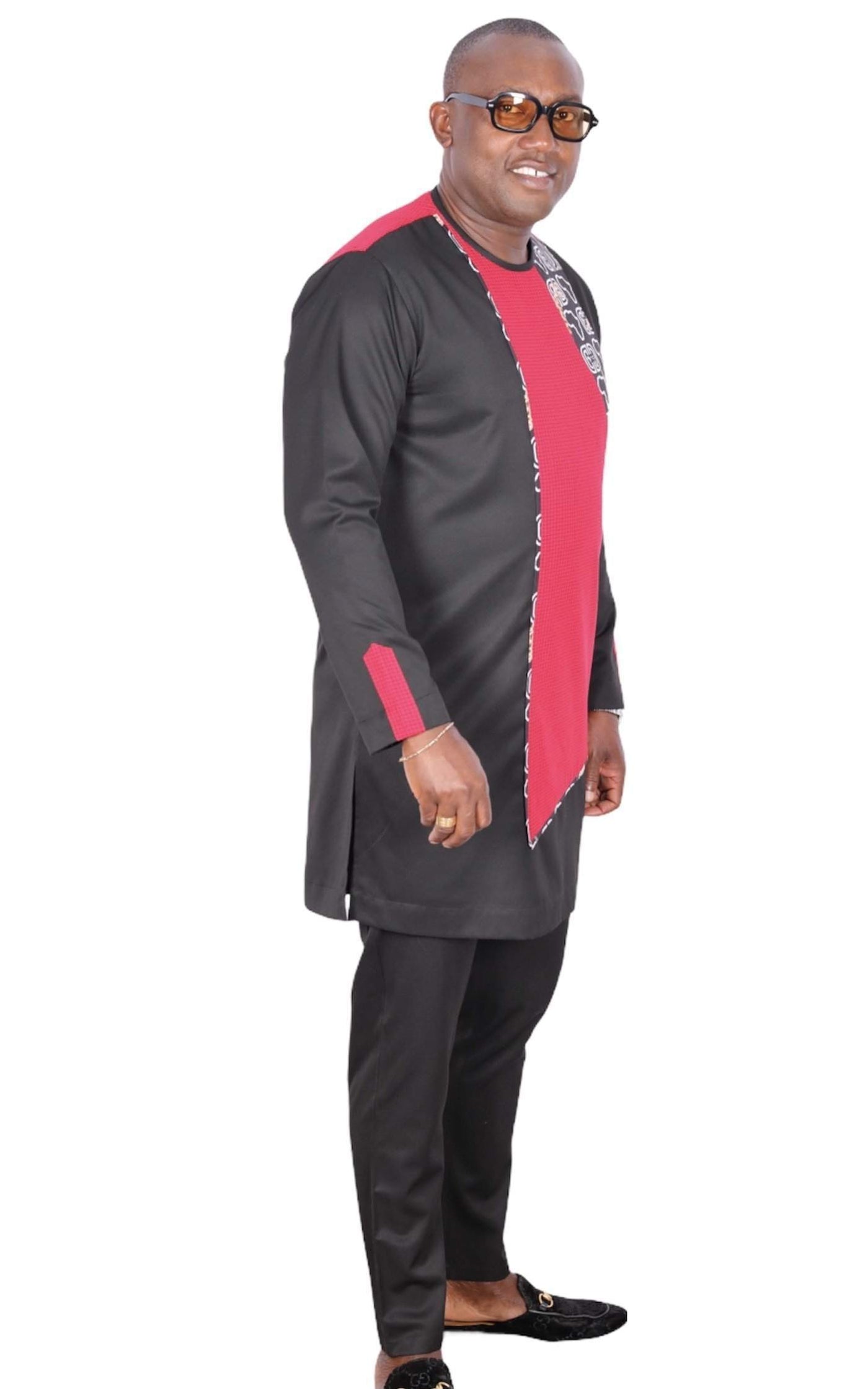 African Senator Dress Black-danddclothing-African Wear for Men,Linen,Traditionals