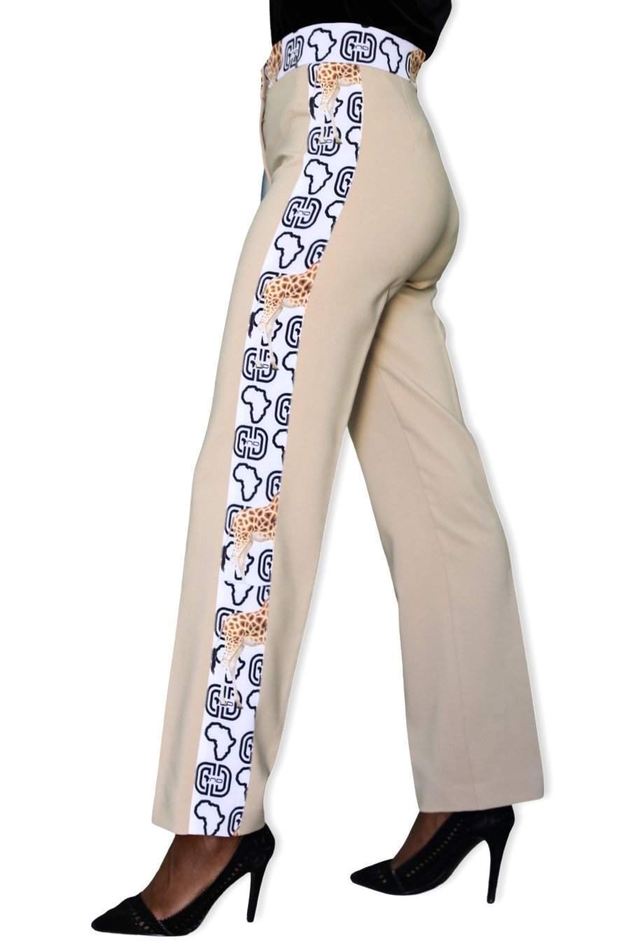 Beige Stylish Office Pants-danddclothing-AFRICAN WEAR FOR WOMEN,Beige,Female trousers