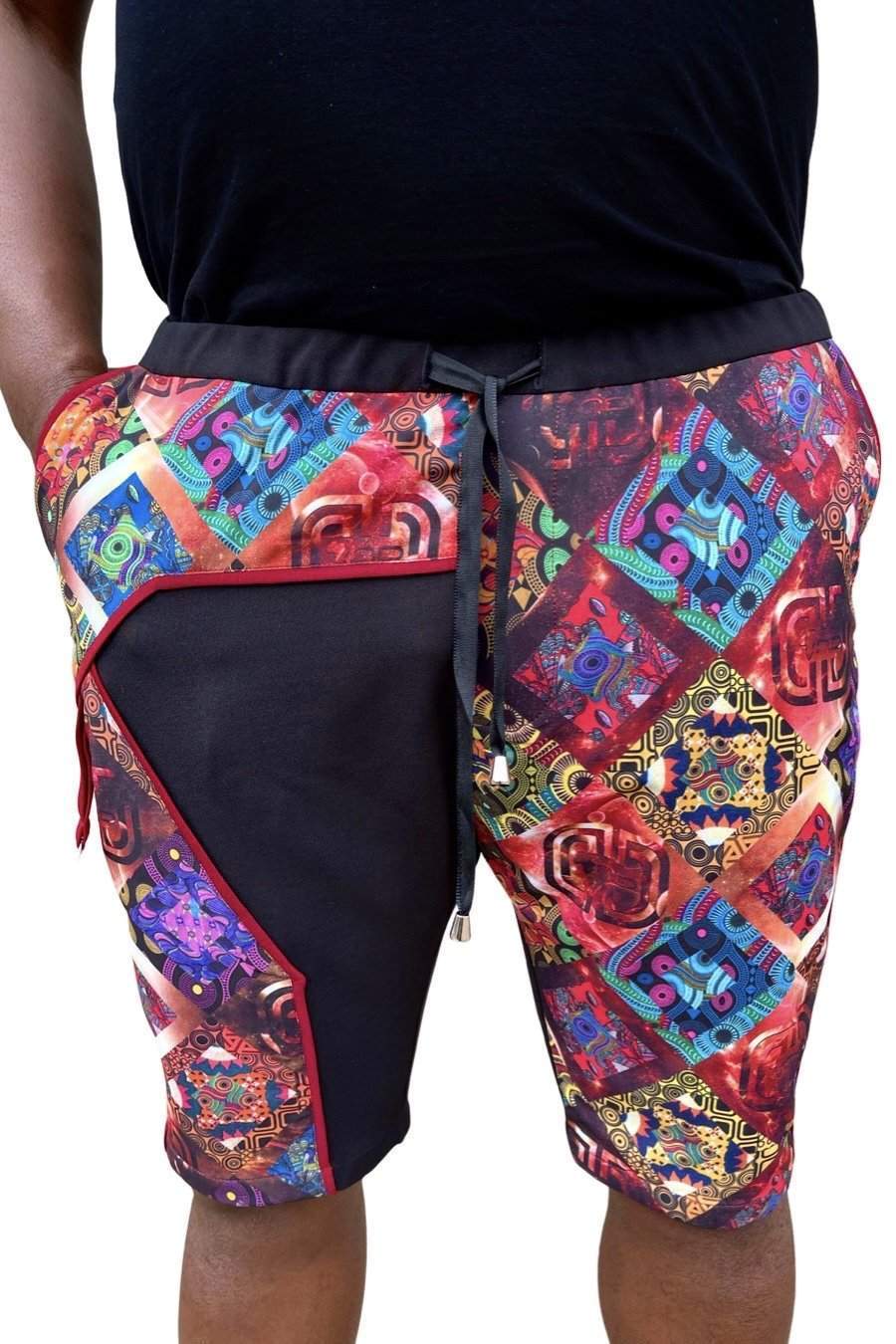 African Shorts Red-danddclothing-African Wear for Men,Black,Men Trousers,shorts