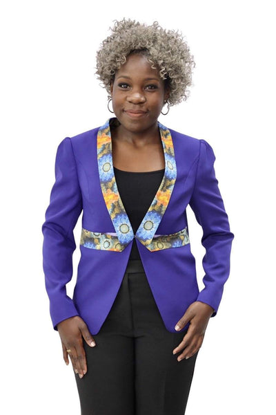 Blue Business Ladies Jacket-danddclothing-AFRICAN WEAR FOR WOMEN,Blue,Jackets,Women Jackets