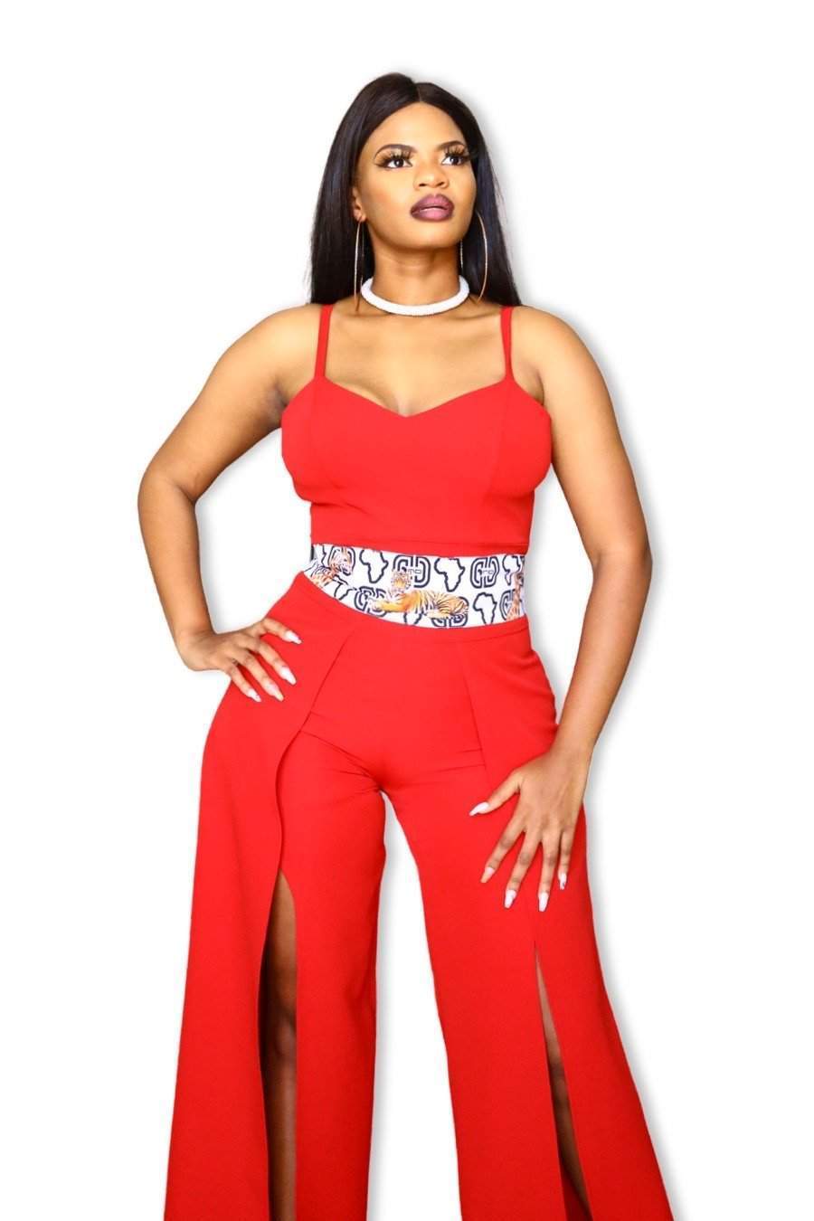 Red African Sexy Jumpsuit – D&D Clothing