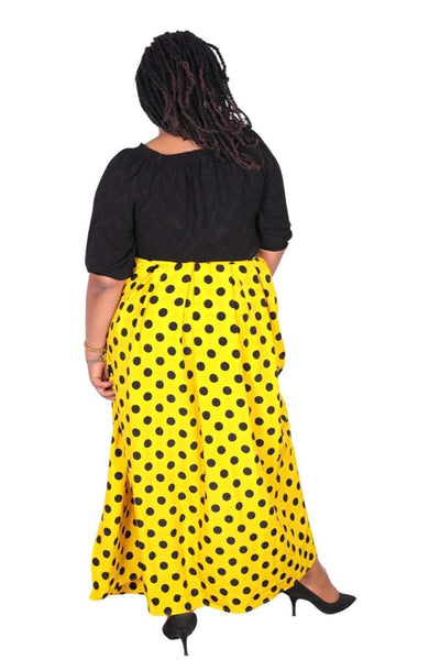 Long Yellow Skirt Polka-danddclothing-Sale
