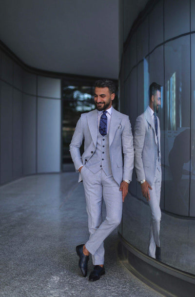 Captain Blue Linen Suit-danddclothing-African Wear for Men,Linen Suit,maroon